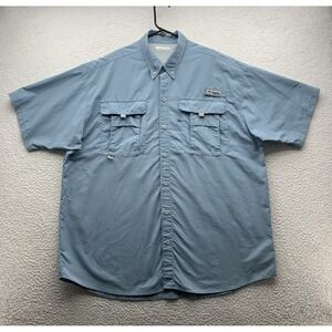 Columbia PFG Bahama II Shirt Mens Large L Steel Blue Fishing Outdoors FM7047